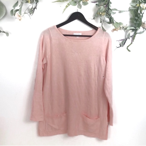 pink two pocket tunic sweater size small - Picture 2 of 4